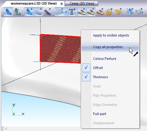 Clone visual properties between projects